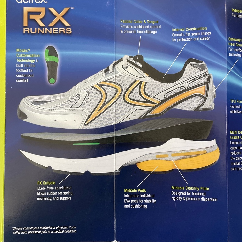 Aetrex Women’s RX Runner Athletic Shoe X-Wide Width in Grey/Cranberry - Picture 5 of 6